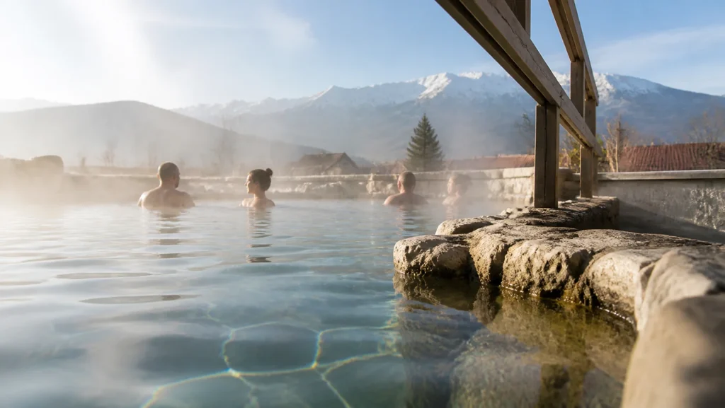 Outdoor mineral pool near Bansko